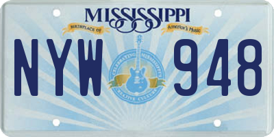 MS license plate NYW948