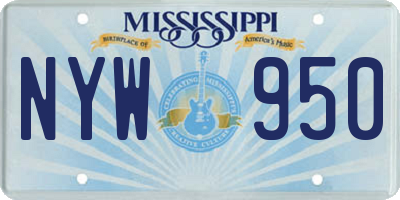 MS license plate NYW950