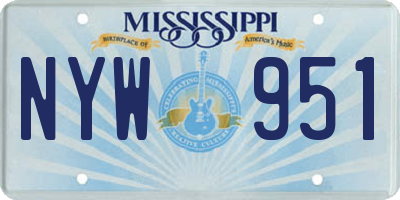 MS license plate NYW951