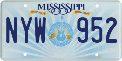 MS license plate NYW952