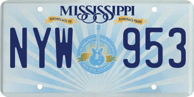 MS license plate NYW953