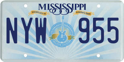 MS license plate NYW955