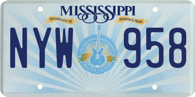 MS license plate NYW958