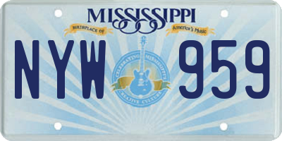 MS license plate NYW959