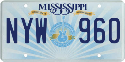 MS license plate NYW960