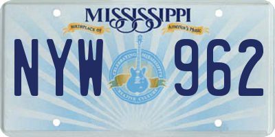 MS license plate NYW962