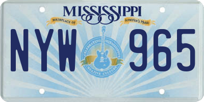 MS license plate NYW965