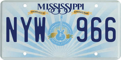 MS license plate NYW966