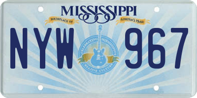 MS license plate NYW967