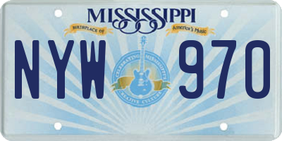 MS license plate NYW970