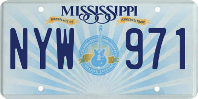 MS license plate NYW971
