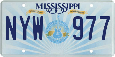 MS license plate NYW977