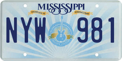 MS license plate NYW981