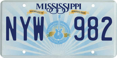MS license plate NYW982