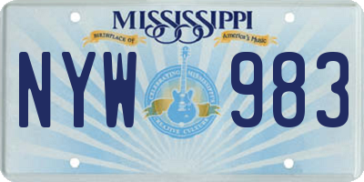 MS license plate NYW983