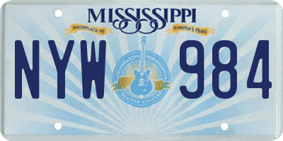 MS license plate NYW984
