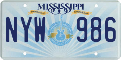 MS license plate NYW986