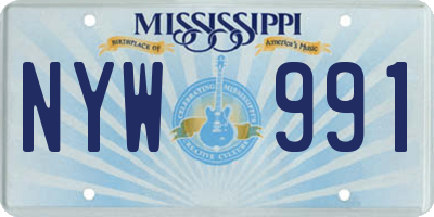 MS license plate NYW991