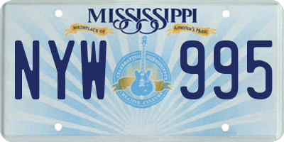 MS license plate NYW995