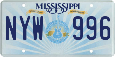 MS license plate NYW996