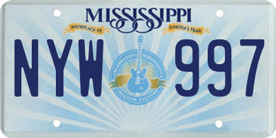 MS license plate NYW997