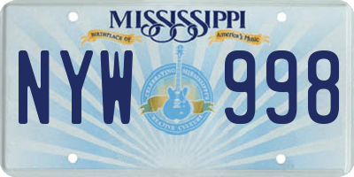 MS license plate NYW998