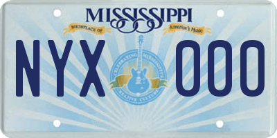 MS license plate NYX000