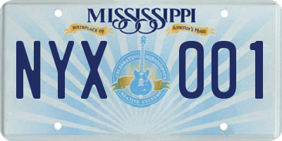 MS license plate NYX001