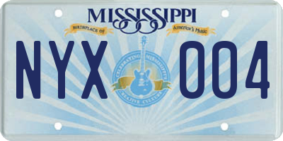 MS license plate NYX004
