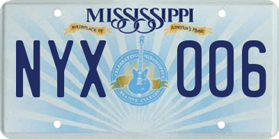 MS license plate NYX006