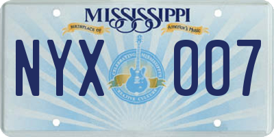 MS license plate NYX007