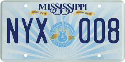 MS license plate NYX008