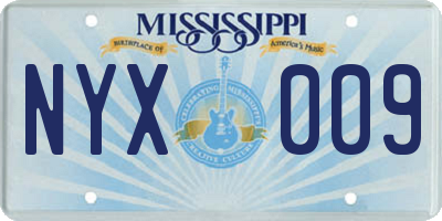 MS license plate NYX009