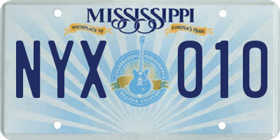 MS license plate NYX010