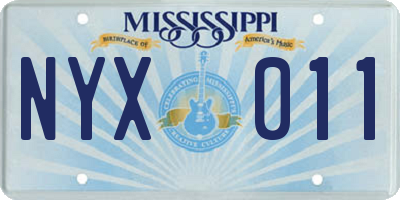 MS license plate NYX011