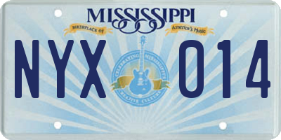MS license plate NYX014