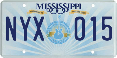 MS license plate NYX015