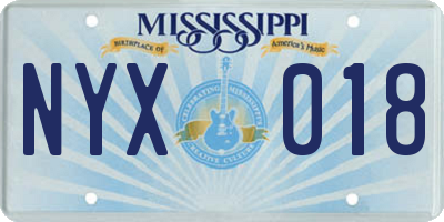 MS license plate NYX018