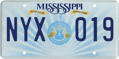 MS license plate NYX019