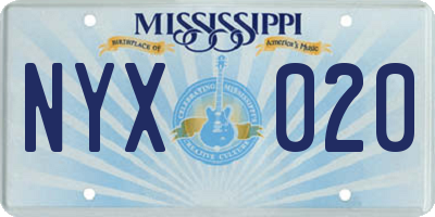 MS license plate NYX020