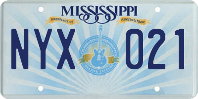 MS license plate NYX021
