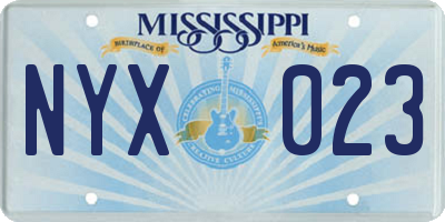 MS license plate NYX023