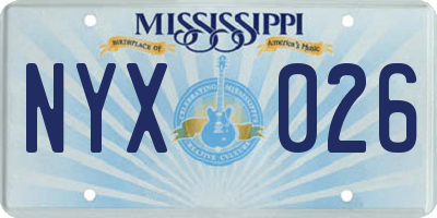 MS license plate NYX026