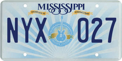 MS license plate NYX027