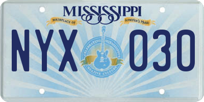 MS license plate NYX030