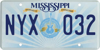 MS license plate NYX032