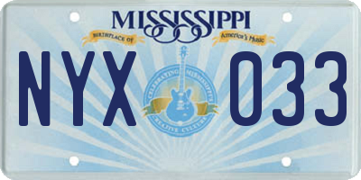 MS license plate NYX033