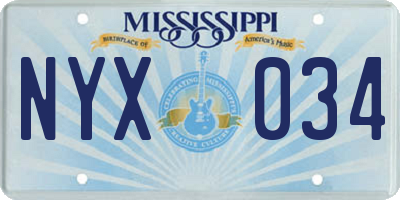 MS license plate NYX034