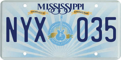 MS license plate NYX035