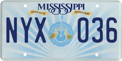 MS license plate NYX036